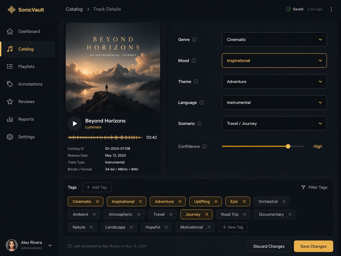 Music metadata annotation